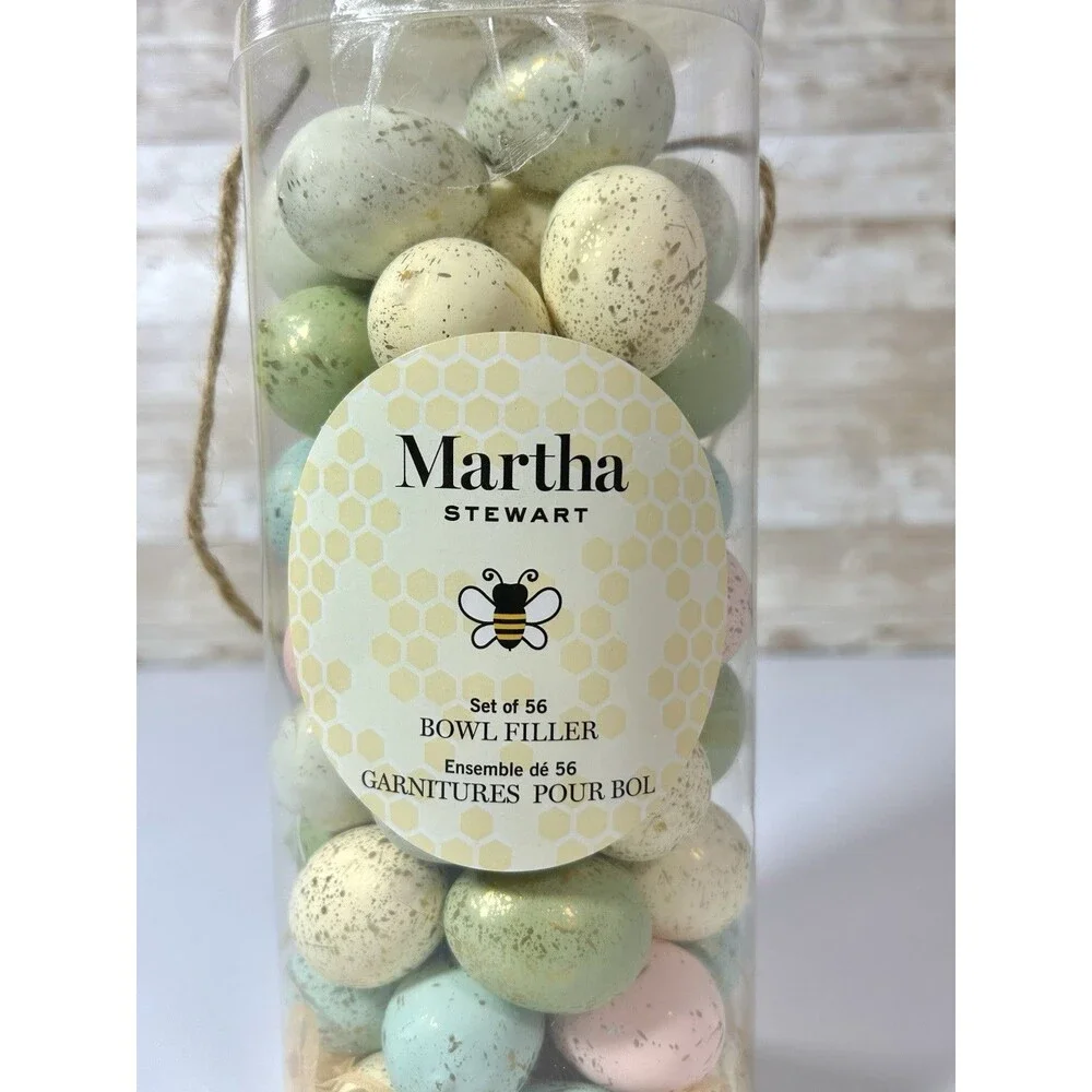Martha Stewart Set Of 56 Speckled Plastic Easter  Eggs Decor Bowl Filler